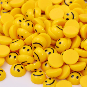 Cartoon expression bag smiley face flat bottom mobile phone case hair clip accessories diy resin accessories