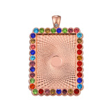 50pcs/lot Alloy Time Gem Base internal diameter 25 * 35mm dot drill rectangular alloy base pendant pendant DIY accessories