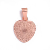 50pcs/lot Alloy internal diameter 25mm point drill heart shaped alloy movable head bottom bracket diy time gem necklace photo pendant bottom bracket jewelry