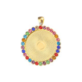 50pcs/lot Alloy internal diameter 25MM round diamond inlaid alloy bottom bracket pendant diy time gem accessories bottom bracket