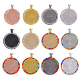 100pcs/lot Alloy Time gem internal diameter 25mm point drill round alloy base bracket diy diamond inlaid zinc alloy accessories