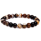 8mm natural stone beads bracelet elastic string agate, natural turquoise, lapis lazuli, tiger's eye stone