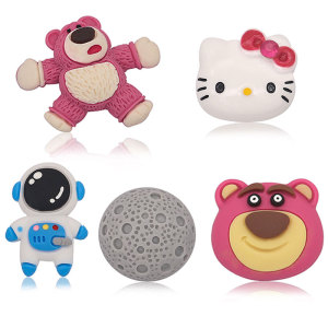Pink bear KT cat astronaut flat bottom mobile phone case hair clip accessories diy resin accessories