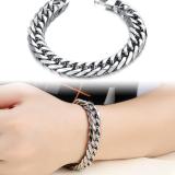 10MM New Europe and the United States new hot male love tie-in titanium steel men's bracelets Cuba chain ins square buckle necklace