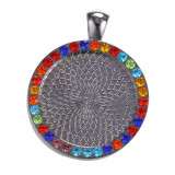 100pcs/lot Alloy Time gem internal diameter 25mm point drill round alloy base bracket diy diamond inlaid zinc alloy accessories