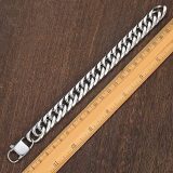 10MM New Europe and the United States new hot male love tie-in titanium steel men's bracelets Cuba chain ins square buckle necklace