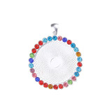 50pcs/lot Alloy internal diameter 25MM round diamond inlaid alloy bottom bracket pendant diy time gem accessories bottom bracket