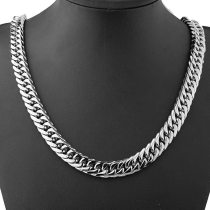 10MM New Europe and the United States new hot male love tie-in titanium steel men's bracelets Cuba chain ins square buckle necklace