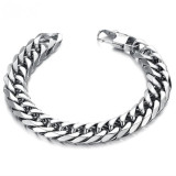 10MM New Europe and the United States new hot male love tie-in titanium steel men's bracelets Cuba chain ins square buckle necklace