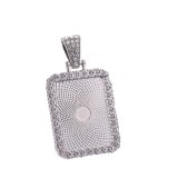 50pcs/lot internal diameter 18 * 25mm rectangular movable head with diamond bottom support, time gem necklace pendant, alloy accessories DIY