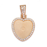 50pcs/lot Alloy internal diameter 25mm point drill heart shaped alloy movable head bottom bracket diy time gem necklace photo pendant bottom bracket jewelry