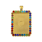 50pcs/lot Alloy Time Gem Base internal diameter 25 * 35mm dot drill rectangular alloy base pendant pendant DIY accessories
