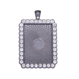 50pcs/lot Alloy Time Gem Base internal diameter 25 * 35mm dot drill rectangular alloy base pendant pendant DIY accessories