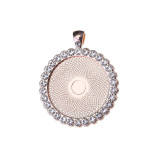 50pcs/lot Alloy internal diameter 25MM round diamond inlaid alloy bottom bracket pendant diy time gem accessories bottom bracket