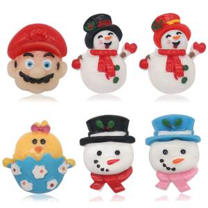 Cartoon Christmas snowman Easter flat bottom mobile phone case hair clip accessories diy resin accessories