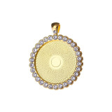 50pcs/lot Alloy internal diameter 25MM round diamond inlaid alloy bottom bracket pendant diy time gem accessories bottom bracket