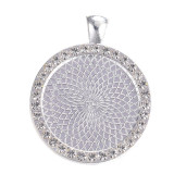 100pcs/lot Alloy Time gem internal diameter 25mm point drill round alloy base bracket diy diamond inlaid zinc alloy accessories