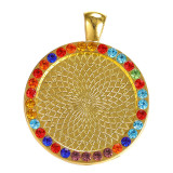 100pcs/lot Alloy Time gem internal diameter 25mm point drill round alloy base bracket diy diamond inlaid zinc alloy accessories