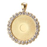 50pcs/lot Alloy internal diameter 25MM round diamond inlaid alloy bottom bracket pendant diy time gem accessories bottom bracket