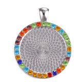 100pcs/lot Alloy Time gem internal diameter 25mm point drill round alloy base bracket diy diamond inlaid zinc alloy accessories