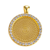 100pcs/lot Alloy Time gem internal diameter 25mm point drill round alloy base bracket diy diamond inlaid zinc alloy accessories