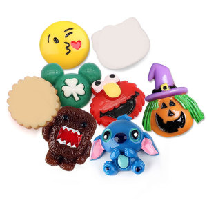 Cartoon Christmas basketball expression bag smiling face flat bottom mobile phone case hair clip accessories diy resin accessories
