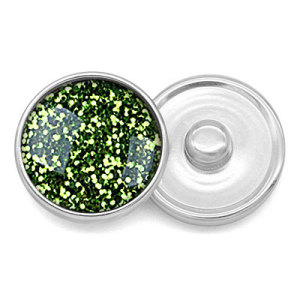Flat round glitter resin suitable for 18MM Snaps Buttons