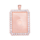 50pcs/lot Alloy Time Gem Base internal diameter 25 * 35mm dot drill rectangular alloy base pendant pendant DIY accessories