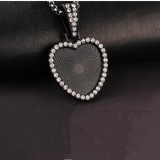50pcs/lot Alloy internal diameter 25mm point drill heart shaped alloy movable head bottom bracket diy time gem necklace photo pendant bottom bracket jewelry