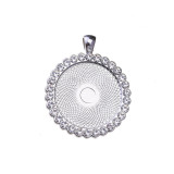50pcs/lot Alloy internal diameter 25MM round diamond inlaid alloy bottom bracket pendant diy time gem accessories bottom bracket