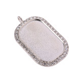 100pcs/lot Alloy DIY accessories  internal diameter24 * 38mm dot diamond rectangular alloy base diamond time gem pendant