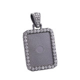 50pcs/lot internal diameter 18 * 25mm rectangular movable head with diamond bottom support, time gem necklace pendant, alloy accessories DIY