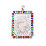 50pcs/lot Alloy Time Gem Base internal diameter 25 * 35mm dot drill rectangular alloy base pendant pendant DIY accessories