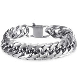 10MM New Europe and the United States new hot male love tie-in titanium steel men's bracelets Cuba chain ins square buckle necklace