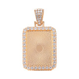 50pcs/lot internal diameter 18 * 25mm rectangular movable head with diamond bottom support, time gem necklace pendant, alloy accessories DIY