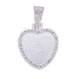 50pcs/lot Alloy internal diameter 25mm point drill heart shaped alloy movable head bottom bracket diy time gem necklace photo pendant bottom bracket jewelry
