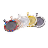 50pcs/lot Alloy internal diameter 25MM round diamond inlaid alloy bottom bracket pendant diy time gem accessories bottom bracket