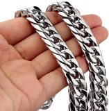 10MM New Europe and the United States new hot male love tie-in titanium steel men's bracelets Cuba chain ins square buckle necklace