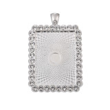 50pcs/lot Alloy Time Gem Base internal diameter 25 * 35mm dot drill rectangular alloy base pendant pendant DIY accessories