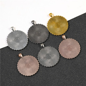 50pcs/lot Alloy internal diameter 25MM round diamond inlaid alloy bottom bracket pendant diy time gem accessories bottom bracket