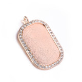 100pcs/lot Alloy DIY accessories  internal diameter24 * 38mm dot diamond rectangular alloy base diamond time gem pendant