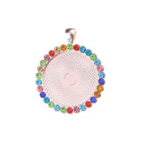 50pcs/lot Alloy internal diameter 25MM round diamond inlaid alloy bottom bracket pendant diy time gem accessories bottom bracket