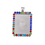 50pcs/lot Alloy Time Gem Base internal diameter 25 * 35mm dot drill rectangular alloy base pendant pendant DIY accessories