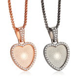 50pcs/lot Alloy internal diameter 25mm point drill heart shaped alloy movable head bottom bracket diy time gem necklace photo pendant bottom bracket jewelry