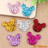 Shining powder Minnie resin is suitable for 18MM Snaps Buttons