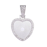 50pcs/lot Alloy internal diameter 25mm point drill heart shaped alloy movable head bottom bracket diy time gem necklace photo pendant bottom bracket jewelry