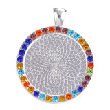 100pcs/lot Alloy Time gem internal diameter 25mm point drill round alloy base bracket diy diamond inlaid zinc alloy accessories