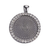 100pcs/lot Alloy Time gem internal diameter 25mm point drill round alloy base bracket diy diamond inlaid zinc alloy accessories