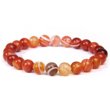 8mm natural stone beads bracelet elastic string agate, natural turquoise, lapis lazuli, tiger's eye stone