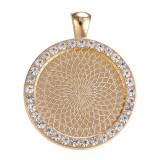 100pcs/lot Alloy Time gem internal diameter 25mm point drill round alloy base bracket diy diamond inlaid zinc alloy accessories